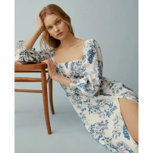 NEW Reformation Gitane Linen Dress Corsica Small - Picture 13 of 17